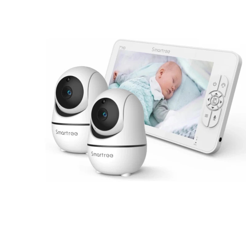 SM70V2  1080P HD Split Screen Video Baby Monitor No WiFi, Baby Camera Monitor, Hack Proof, Remote Zoom/Pan/Tilt, 4000mAh Battery
