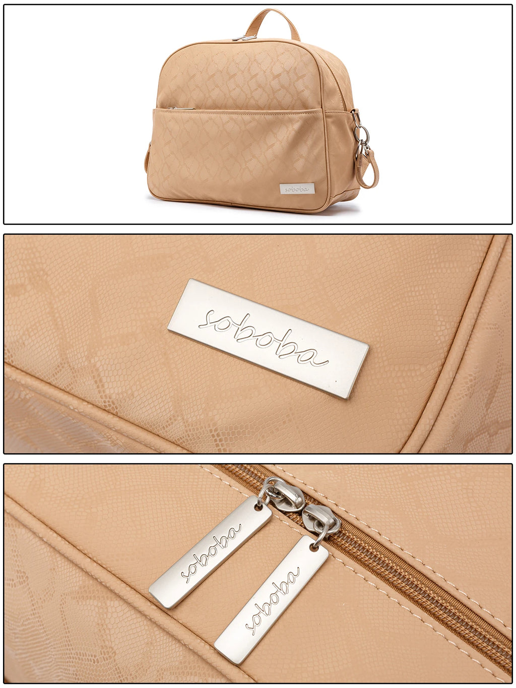 Soboba Stylish Mother Diaper Backpacks Large Capacity Waterproof Environmental Fabric Diaper Bag for Mommy Fashion Nappy Bag