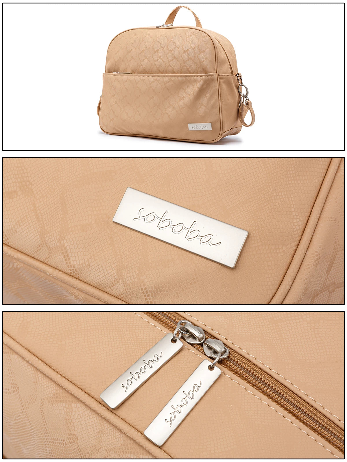 Soboba Stylish Mother Diaper Backpacks Large Capacity Waterproof Environmental Fabric Diaper Bag for Mommy Fashion Nappy Bag