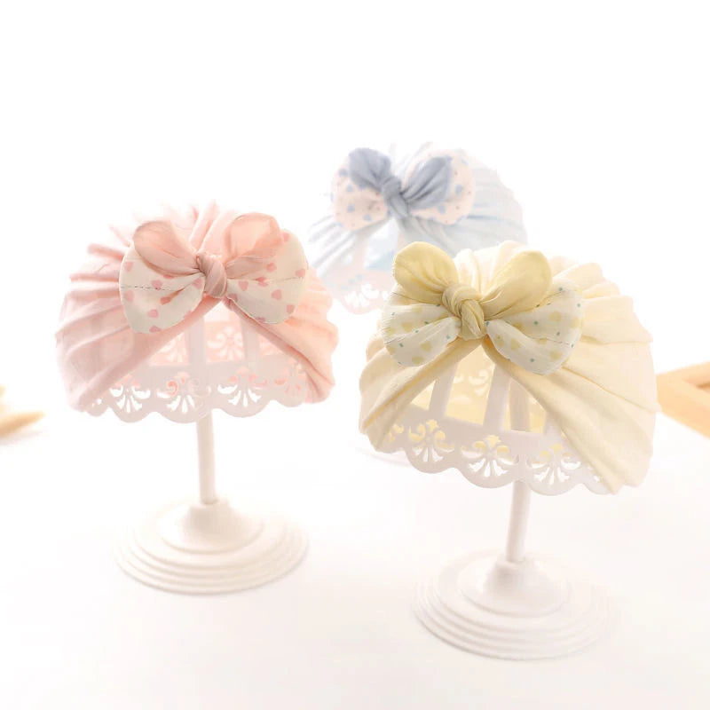 Summer Thin Baby Hats Turban Cute Bow Lace Newborn Boy Girl Indian Caps Infant Baby Headwear Kids Accessories Photography Props