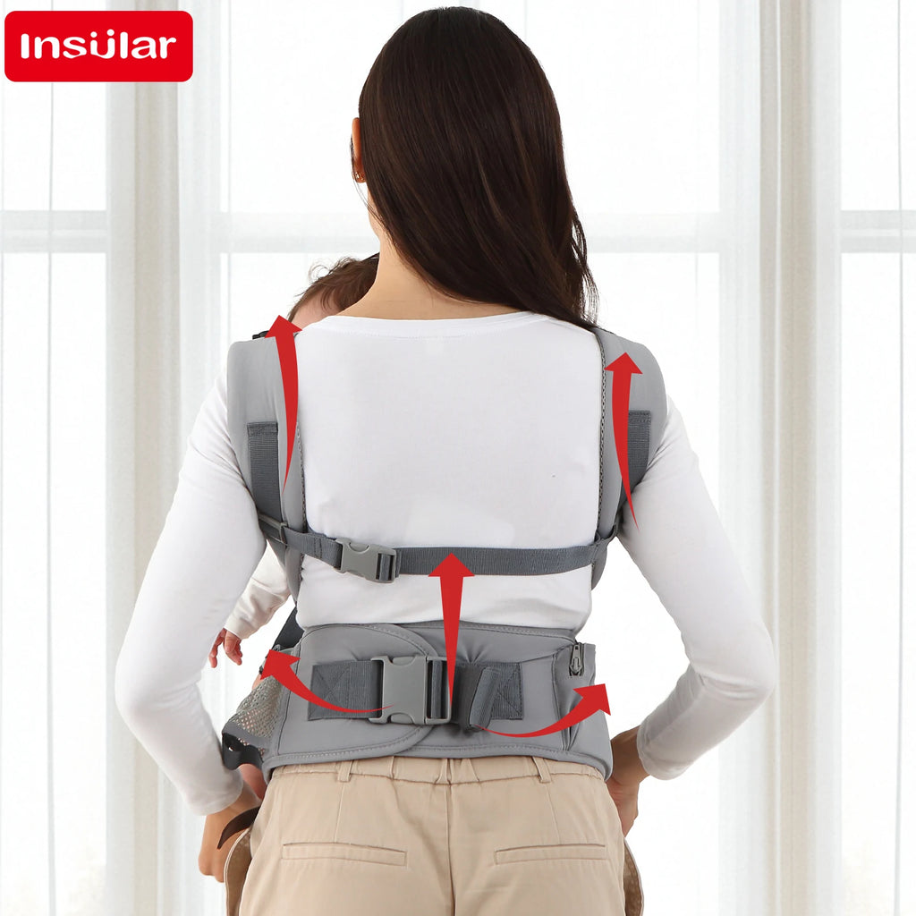 INSULAR 3 In 1 Baby Carrier Multi-functional Child Waist Stool Breathable Waist Stool With Hip Seat Front Hold Portable 0-2Y
