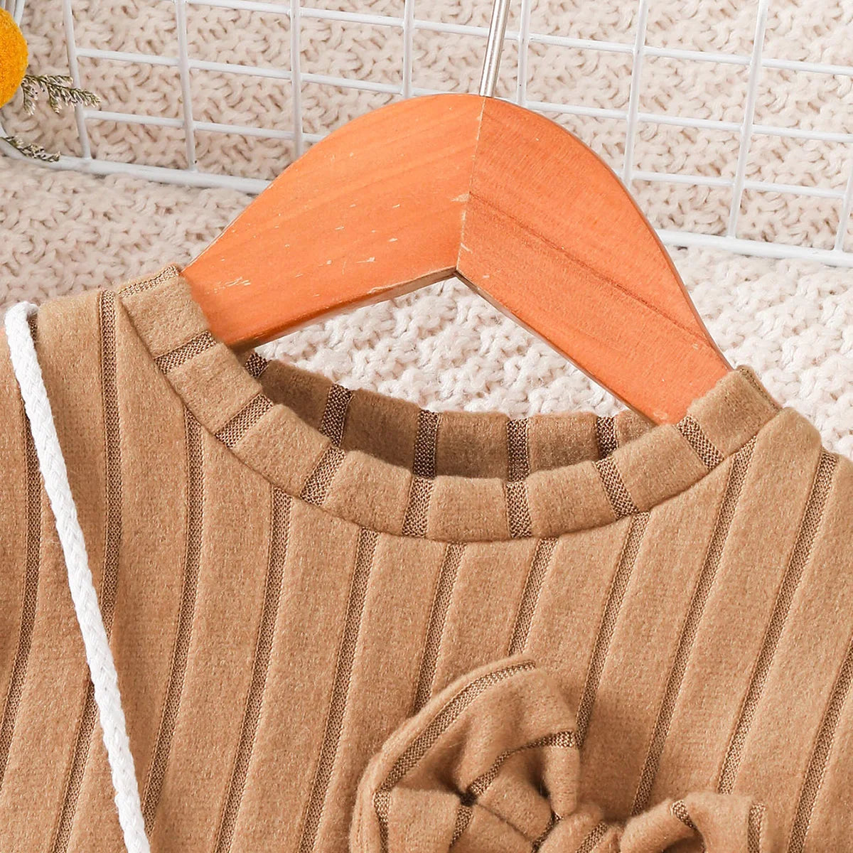Kid Girls' Dress Brown Long sleeved Splice Fashion Dress+Mini Bag Two-piece Set 4-7 Year old girls' Autumn and Winter Dress