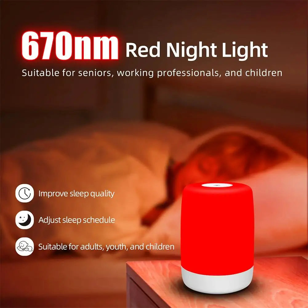 670nm Red Light Night Light Sleeping No Blue Melatonin Rechargeable Brightness Sleep Lamp Portable Eye-care Lamp