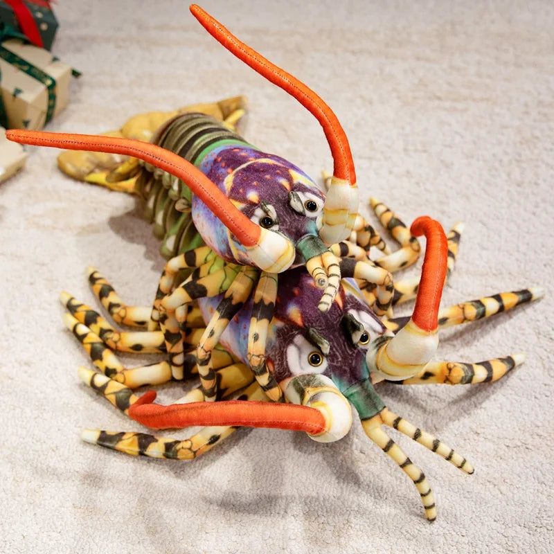 Colorful Lobster Plush Toy Stuffed Throw Pillow - Lifelike Design Creative Home Decor Funny Christmas Gift Vivid Lobster Theme
