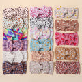 8PCS/lot High Quality Embroidered Nylon Bow Headband with Beautiful Printed Elastic Headband for Infants Toddler Headdress
