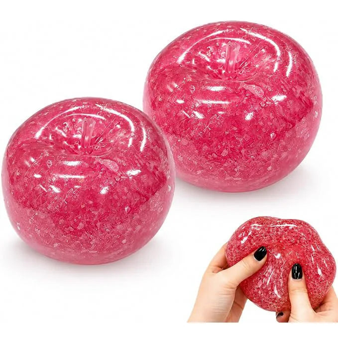 Apple Smoothie Squishy Ball Glitter Fruit Shaped Squeeze Stress Relief Sensory Fidget For Anxiety Release & Desktop Decor