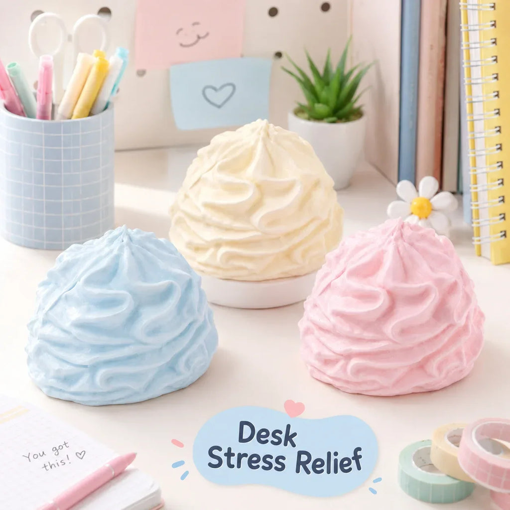 Cream Swirl Squishy Toy Slow Rising Imitation Whipped Cream Fidget Toy Soft Squeeze Stress Relief Decompression Party Gift