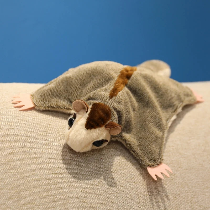 Super Cool Flyling Sugar Glider Plush Toy Cozy Soft Flying Squirrel Hand Puppet Cute Pet Toy Funny Gift for Kids