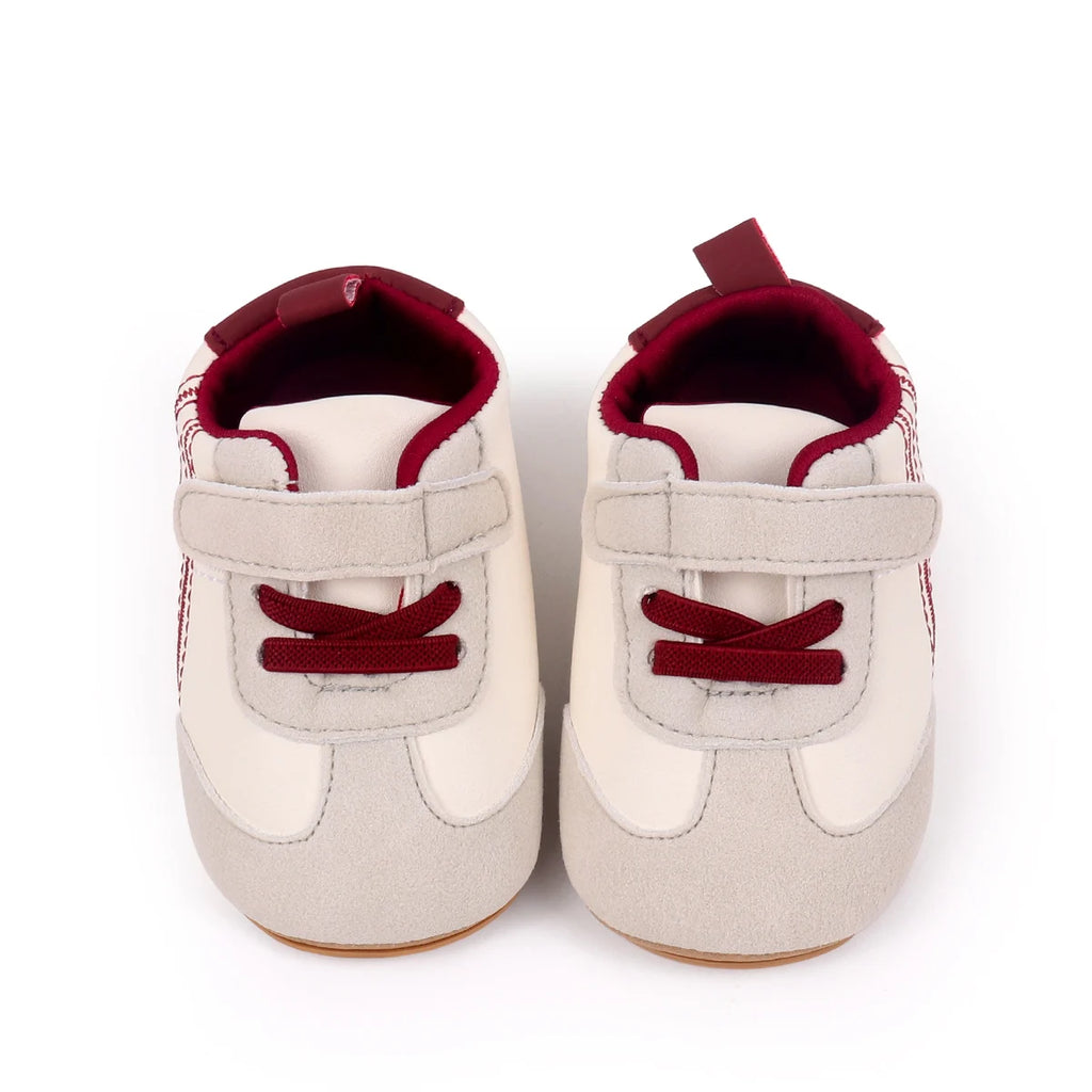 2025 New Spring Autumn Baby Girls and Boys Casual Sneakers TPR Sole Anti Slip Fashion Design PU Patchwork Infant Walking Shoes