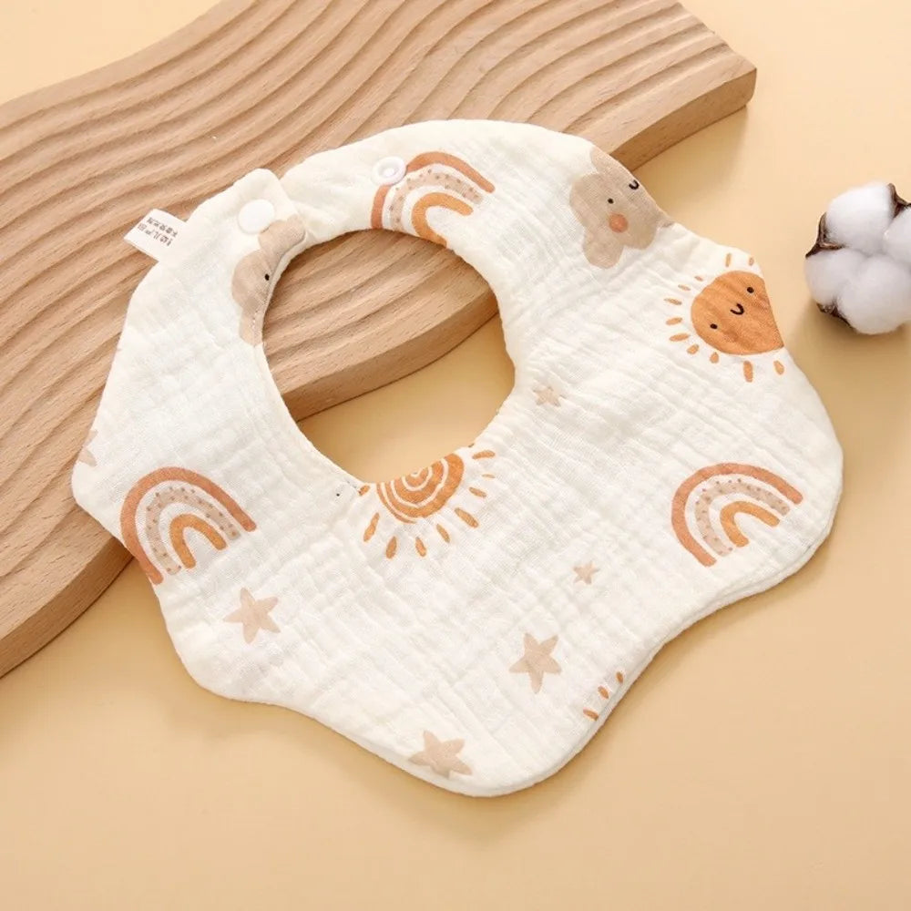 Babies Accessories 6 Layer Cotton Bib Waterproof Cartoon Saliva Towel Soft Feeding Bib Newborn