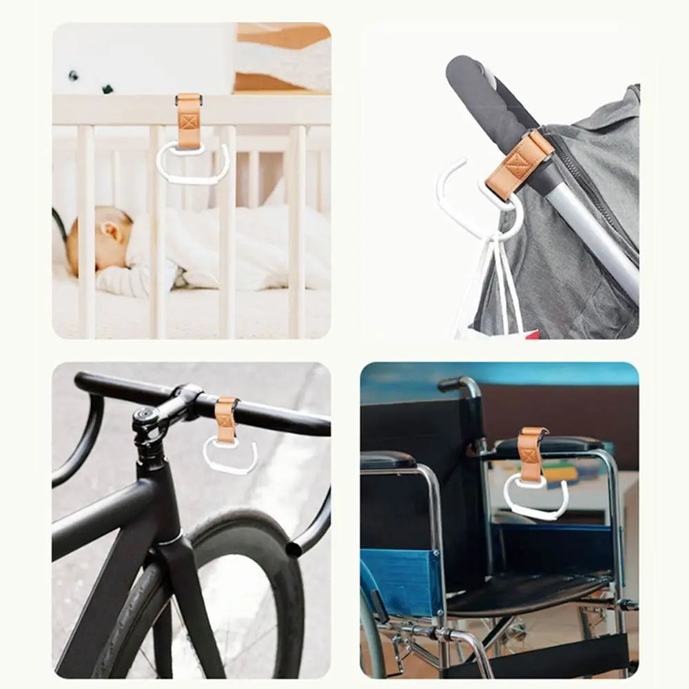 PU Baby Stroller Hooks Solid Color Cart Organizer Hanging Hook Stroller Accessories Cartoon Stroller Accessories Baby
