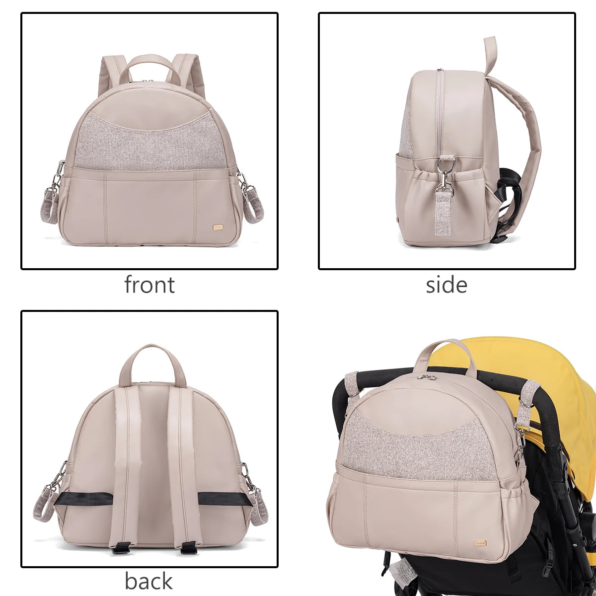 Soboba Diaper Backpack for Women Large Capacity Multi-functional Nappy Changing Bag with 2 Straps can Hang on Stroller