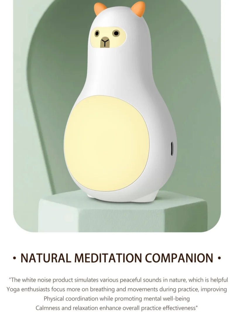 White Noise Machine M9 Portable Sleep Aid with Night Light and 24 Types of Music Cute Appearance Intelligent Sleep Monitor