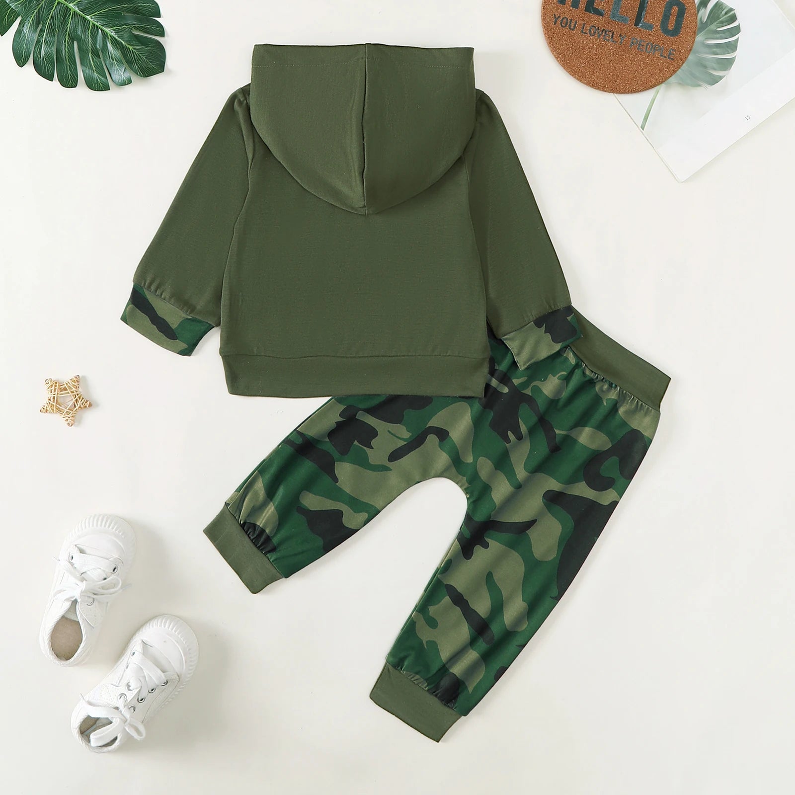 Baby Boy Camouflage Set Army Green Mom's Boy Letter Printed Top+Camouflage Pants Set for 0-3 Year Baby Boys Spring  Autumn Set