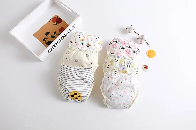 Cotton Baby Training Pant Reusable Gauze Diaper Waterproof Cloth Diaper Baby Study Pants Washable Nappies Diapering