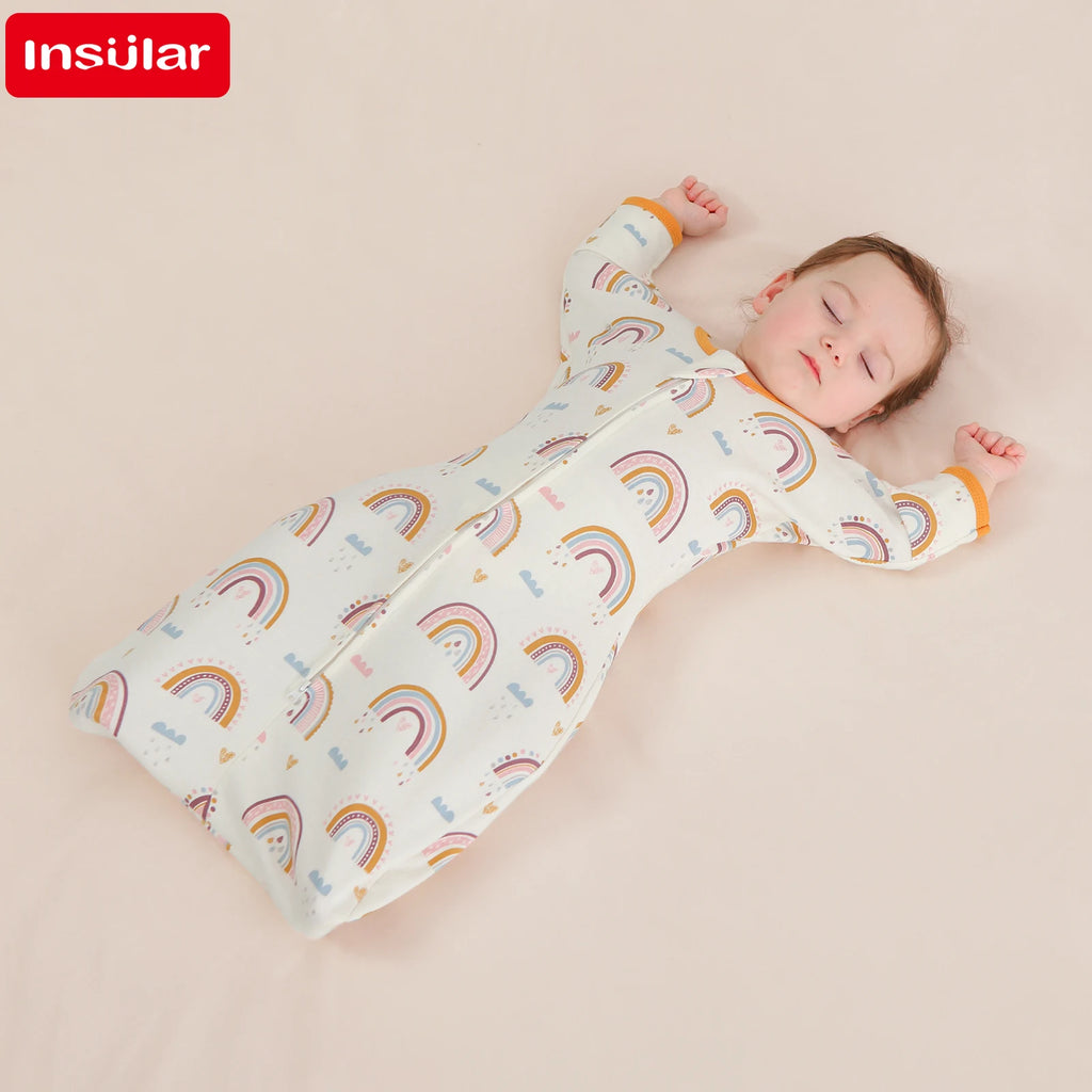 INSULAR Sleeveless Vest Baby Sleeping Bag, Summer Thin Cotton Fabric Anti-kick Quilt, Newborn Sleep Sack with Two Way Zipper