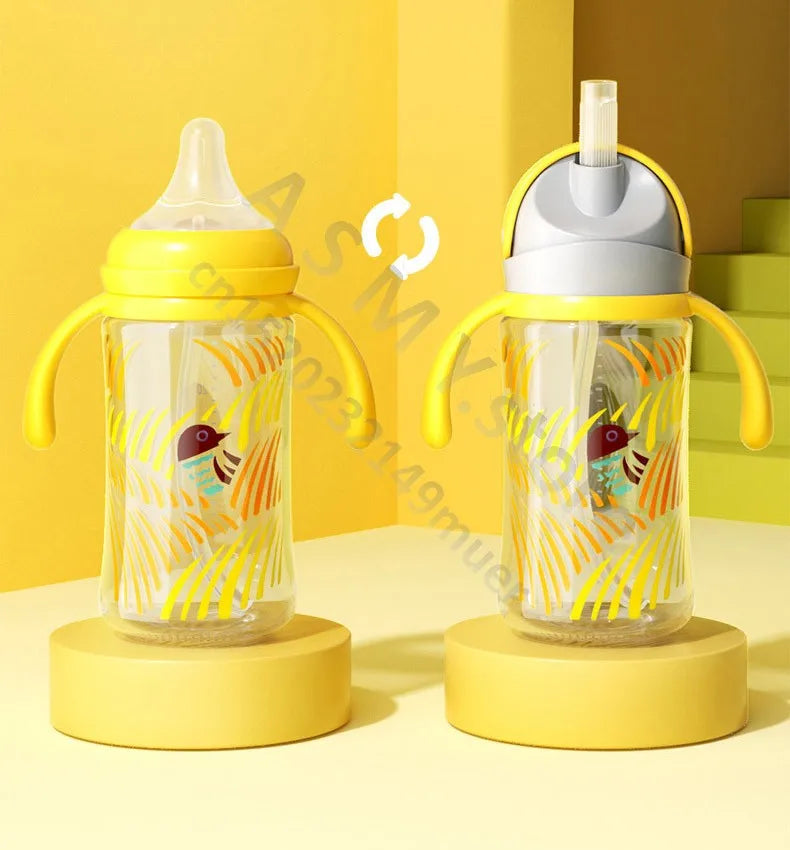 for Pigeon 3rd generation bottle/wide diameter bottle/bottle conversion straw cup head+handle/glass and PPSU universal