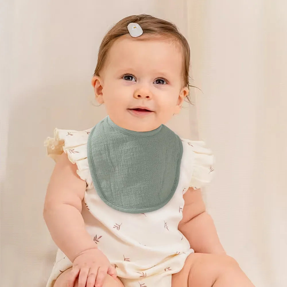 Random Color 6Pcs Cotton Thickening Soft Baby Adjustable Bibs Newborn Burp Cloths Bandana Scarf for Kids  Feeding  Baby Bips