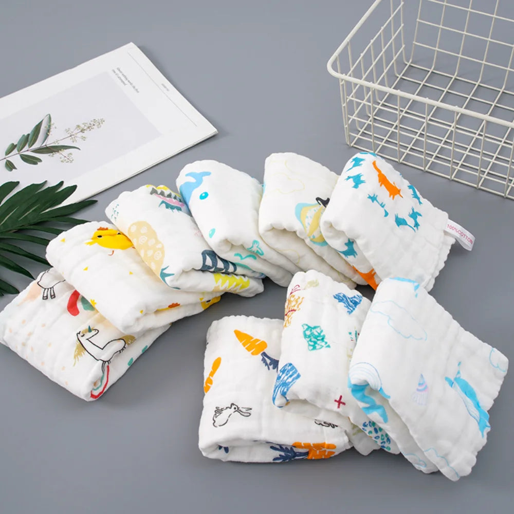 New Hot Premium Cotton Baby Towel 6 Layer High Density Washcloth Soft Face Towel for Newborn Kids Feeding Baby Accessories