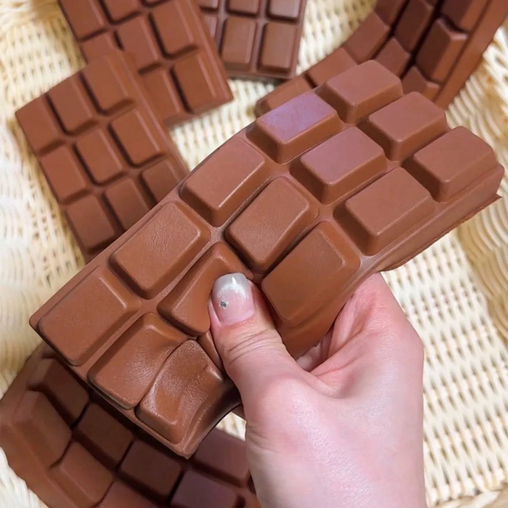 Chocolate Bar Squishy Stress Relief Toy Slow Rising Soft Squeeze Sticky Toy For Adult Anxiety Relief Relaxing Entertainment