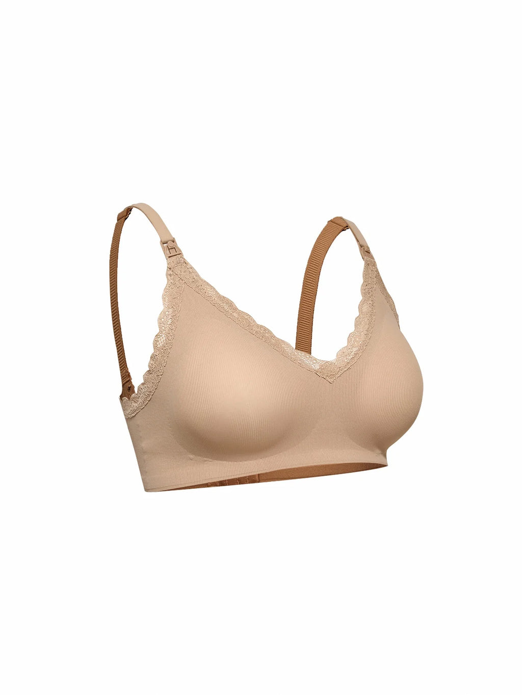Comfortable Underwear For Pregnant Women, Elastic V-Neck, Fully Wrapped Lace Border, Gathered For Women'S Breastfeeding Bra