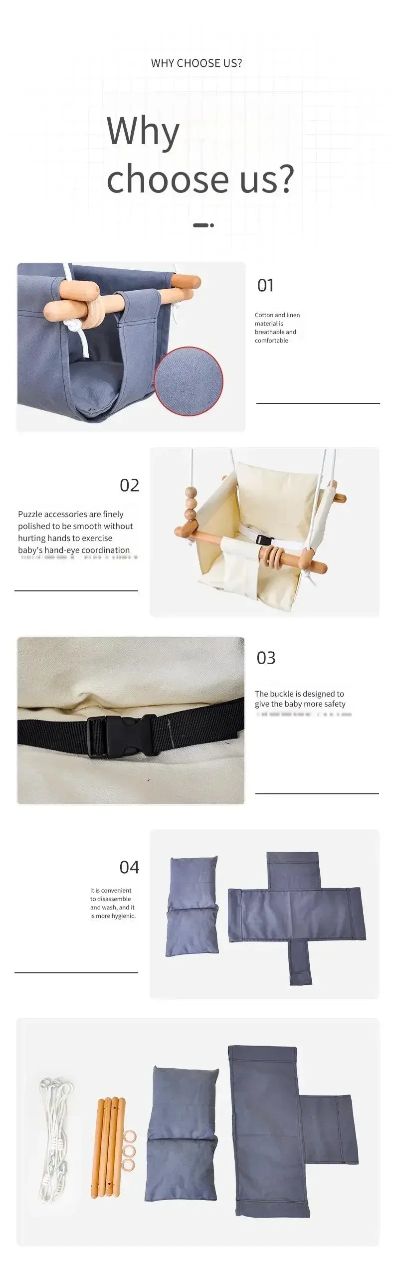 Canvas Cotton Material Safe Children Suspend Swing Toddler Hammock Swing Indoor Outdoor Hanging Seat for Comfortable Play Rest