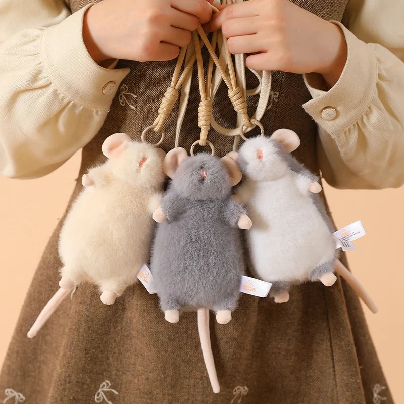 Ncie 1pc 15/21cm Cute Flower Branch Mouse Plush Pendant Kawaii Mouse Backpack Decro Stufffed Animal Happy Birthday Gifts