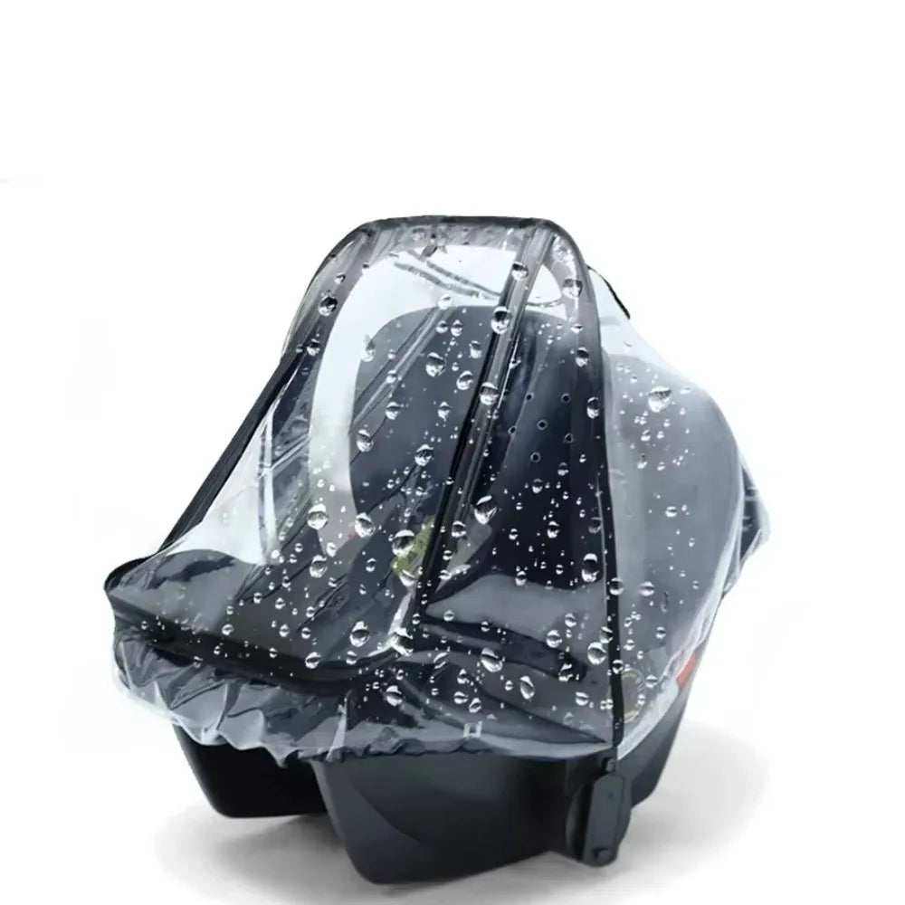 Transparent EVA Baby Safety Seat Rain Cover Double Zipper Windproof Newborn Basket Rain Cover Full Coverage Waterproof