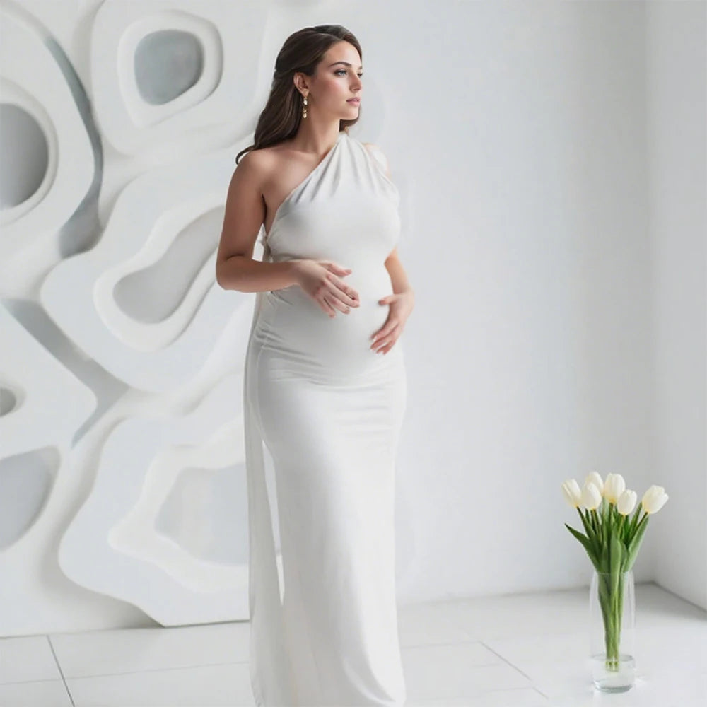 Maternity Backless Sexy Bodycon Sleeveless Long Dress Formal Pregnant Women Gown for Photoshoot Baby Shower