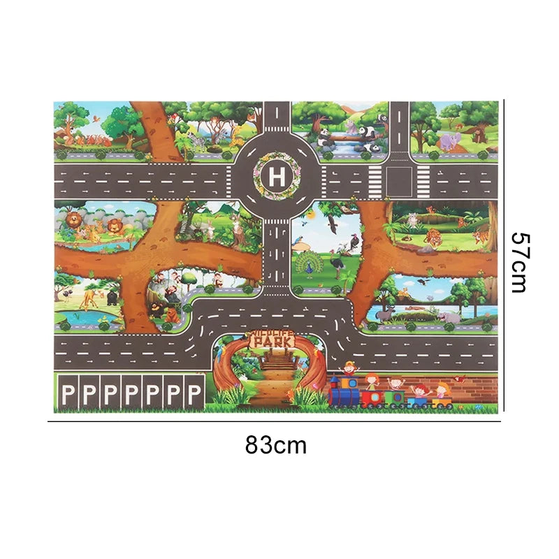 TMZ Baby Crawling Mat 83x57cm Cartoon City Traffic Map Non Slip Playmat For Boys Girls Montessori