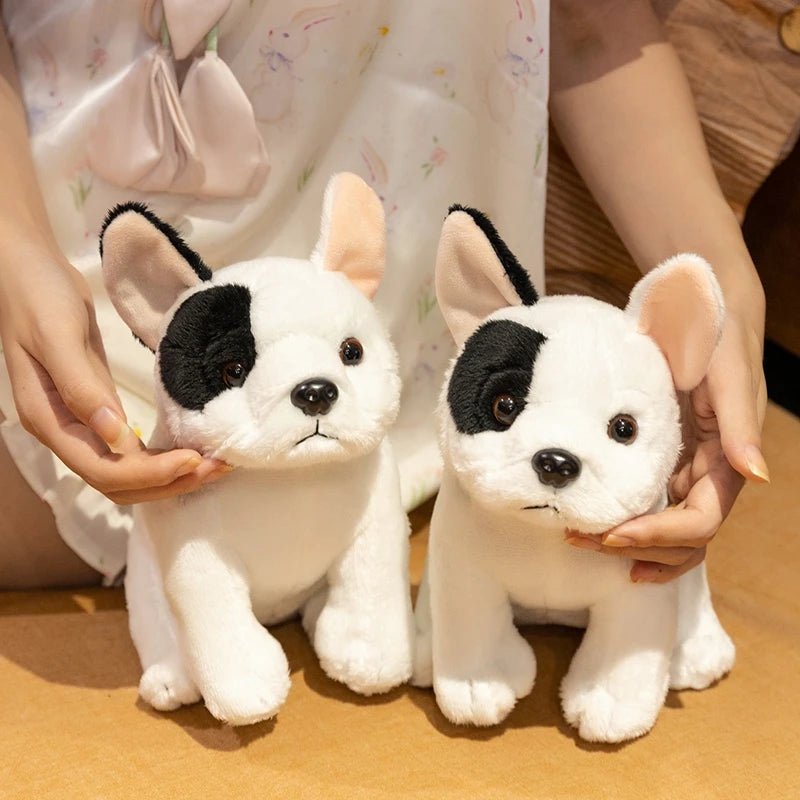 Lifelike English Bulldog Plush Toy Realistic British Bulldog Stuffed Animal Soft Sheep Dog Terrier Simulation Doll for Kids
