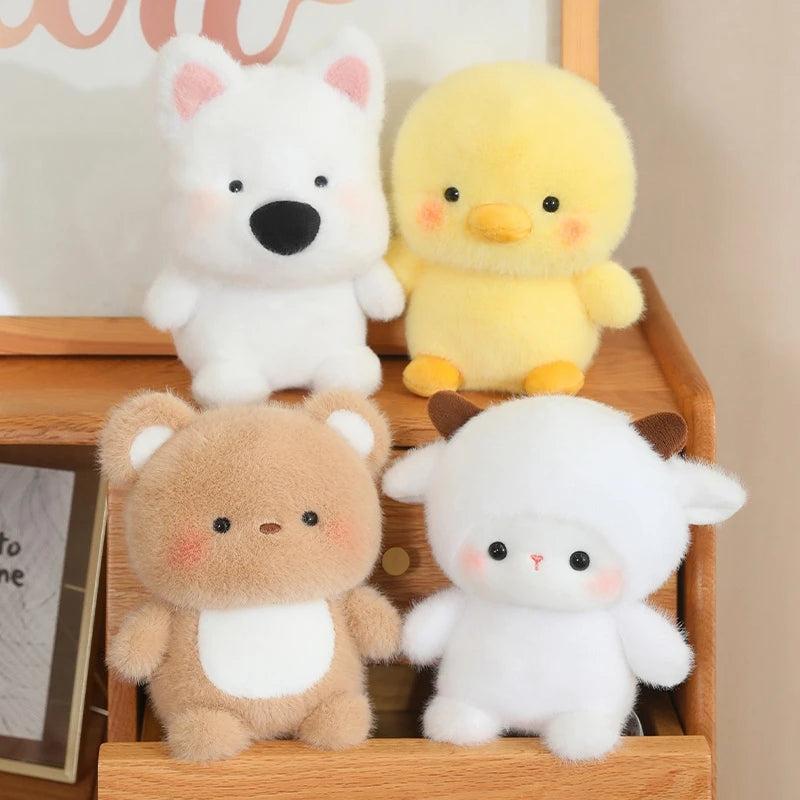 Kawaii Soft Plush Doll Pillow Animal Series - Elephant Pig Dog Sheep Penguin Raccoon Cat - Cute Toy Gift for Boys & Girls