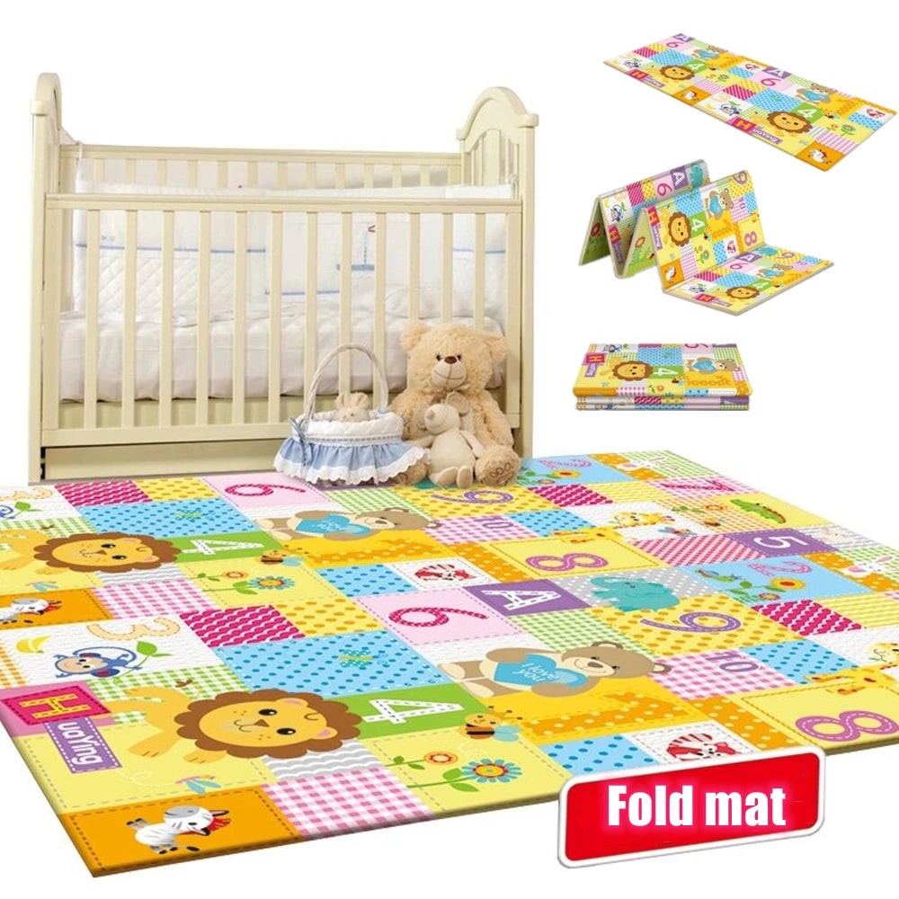Double-sided New Baby Folding Crawling Activity Mat Children's Carpet Soft Foam Pad Kids Cartoon Waterproof Crawling Game Carpet