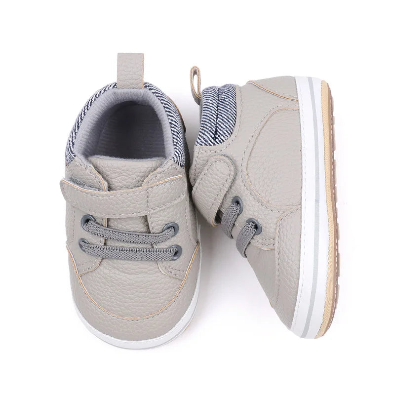 2025 Baby Sneaker Spring and Autumn Style High Quality PU and TPR Sole Newborn Toddler Prewalk Shoes Outdoor Water Proof BNB3093