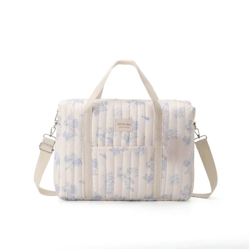 Multifunctional Large Capacity Mommy Bag Women Travel Tote Bag Baby Organizer Diaper Bag Floral Print Shoulder Crossbody Bag