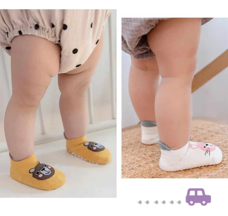 Non Slip Baby Toddler Socks Soft Anti Skid Floor Socks for Newborns and Infants With Rubber Grips For 0-5Years Cotton Baby Socks
