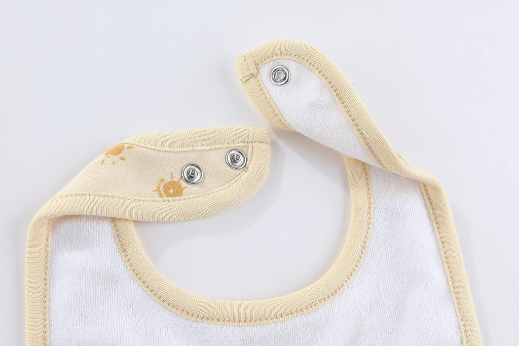 5-Piece Baby Unisex Bibs 0-12 Months Infant Accessories Baby Boys Girls Button Saliva Towel