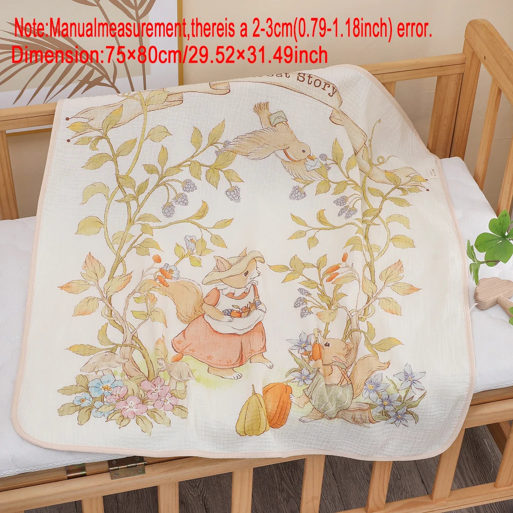 Cartoon baby bath towel, newborn swaddle blanket, baby wrap, children's coverlet