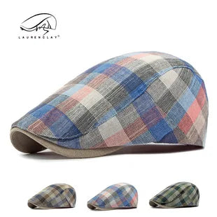 New Duckbill Hat for Men Spring Summer British Retro Fashion Plaid Casual Painter Hat Women's Beret