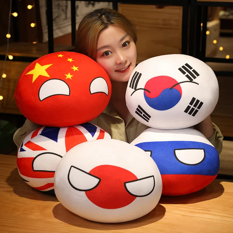 Hot  10/30/50cm Polandball Country Ball Toy Plush Pendant Plush Doll Countryball Ussr Usa France Russia Uk Japan Germany  Italy