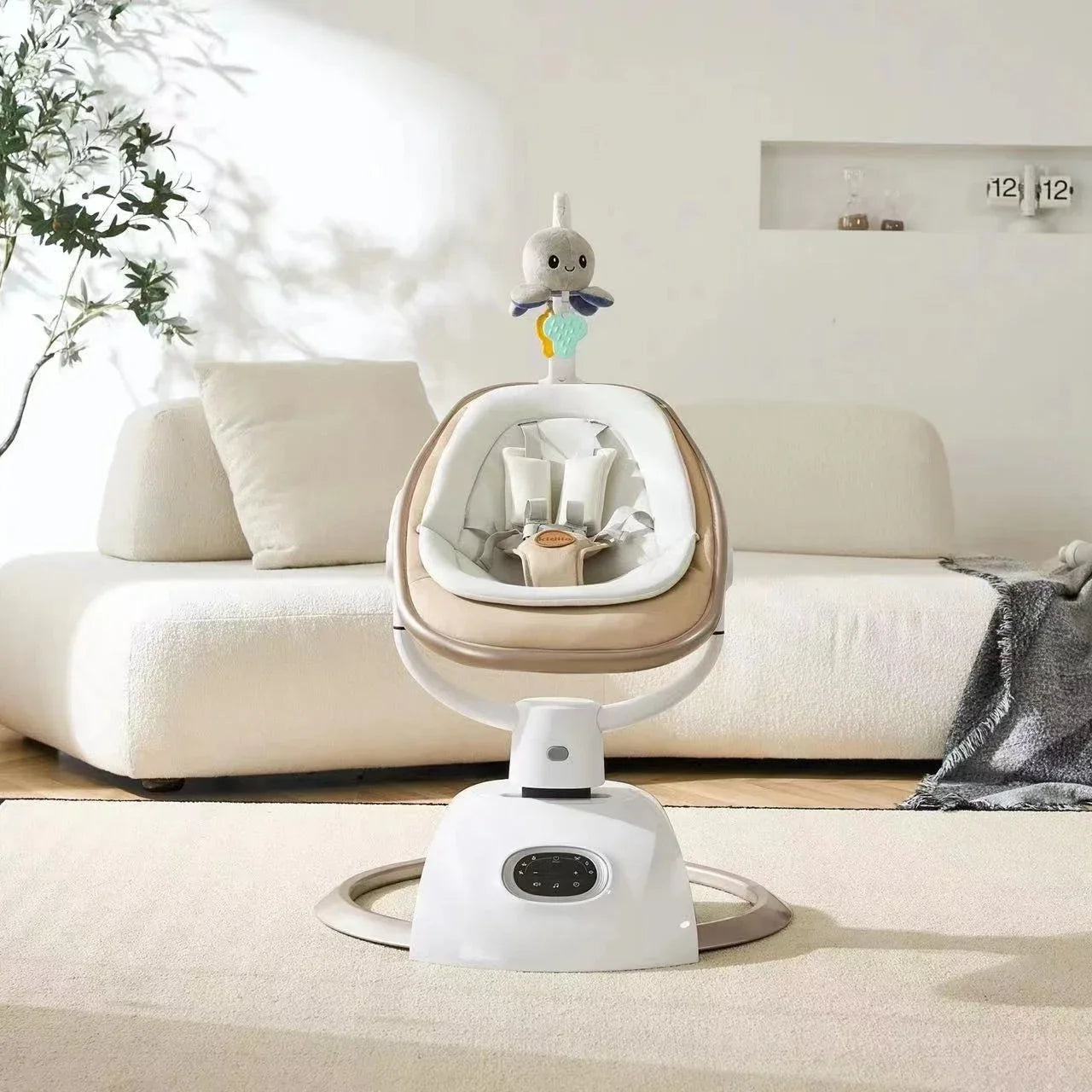 Electric Baby Swing Rocker Bluetooth Automatic Glider Chair With Soothing Motion And Timer