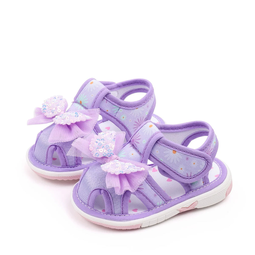 2025 0-2Y Baby Girls Baby Girls First Walking Indoor Outdoor Toddler Shoes With Squeaky Beautiful Design And Soft TPR Sole