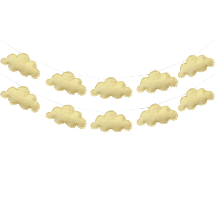 Ins Nordic Felt Cloud String Wall Hanging Decor Set 2 Piece Model Cloud String For Home Decor