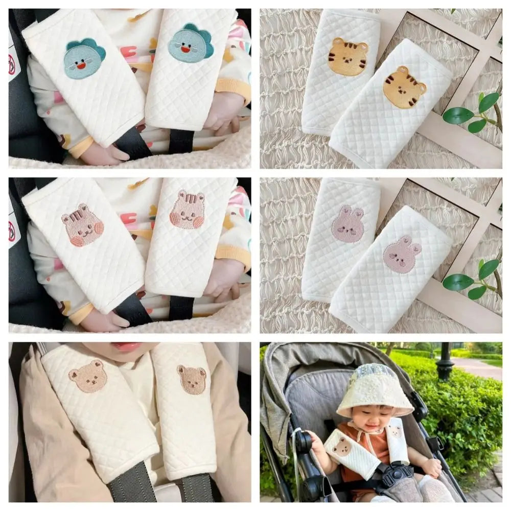Cotton Baby Car Seat Belt Cover Shoulder Strap Cartoon Baby Shoulder Strap Cover Car Accessories Stroller Accessories Children
