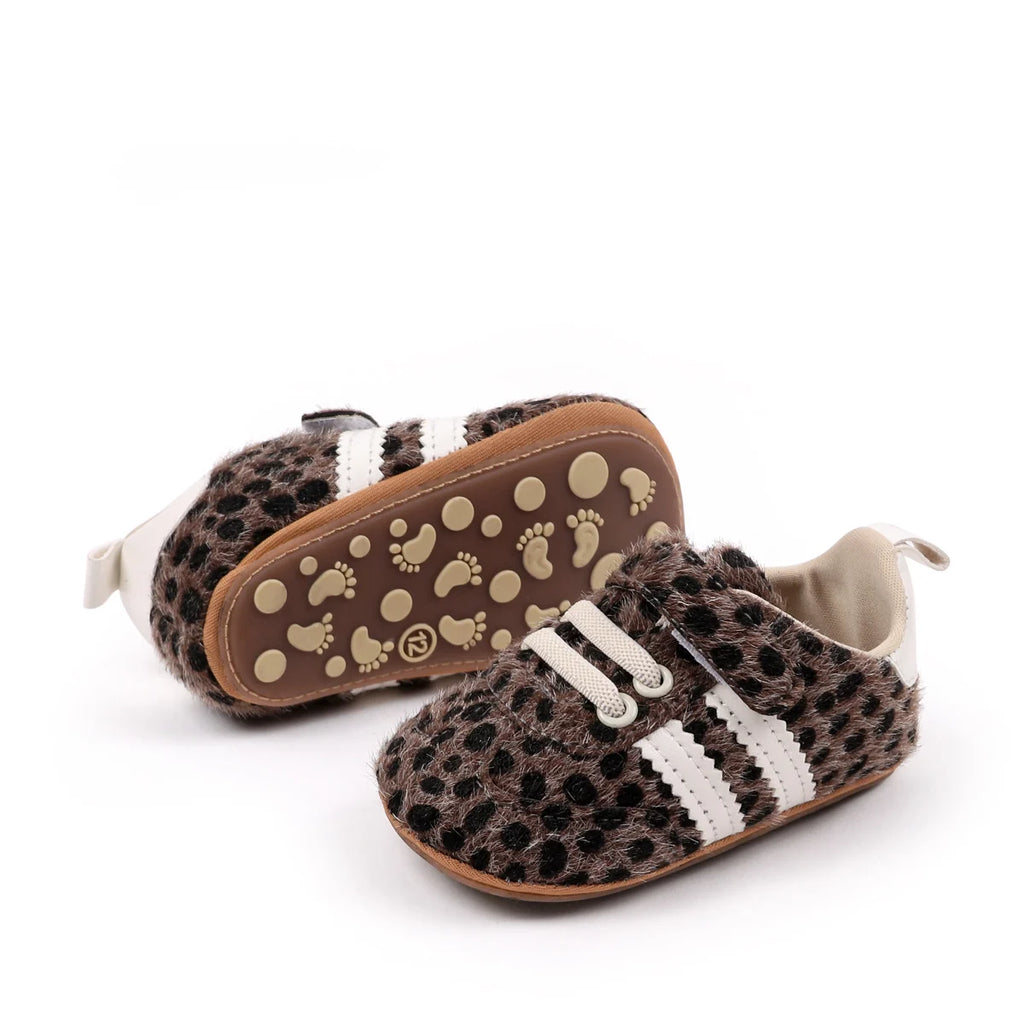 Hot Selling Baby Unisex First Walking Toddler Shoes For 0-18 Months Leopard Print Design Fashion And Comfortable High Quality