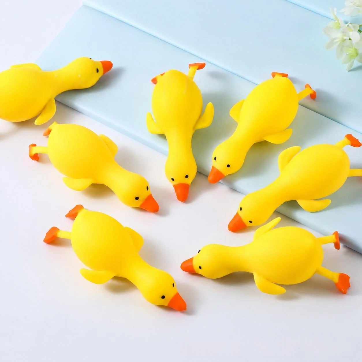 Creative Big Yellow Duck Squishy Toy, TPR Soft Rubber Cartoon Duck Stress Relief Squeeze Toy, Slow Rising Fidget Sensory Toy
