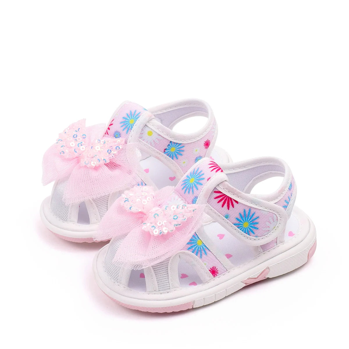 2025 0-2Y Baby Girls Baby Girls First Walking Indoor Outdoor Toddler Shoes With Squeaky Beautiful Design And Soft TPR Sole
