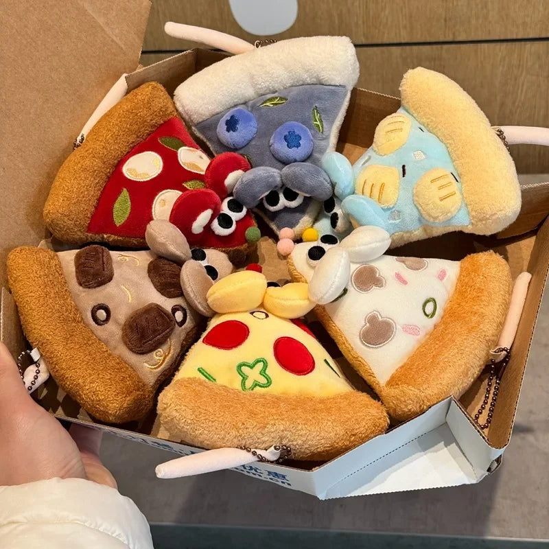 Pizza Mouse Plush Toys Hanging Pendants Creative Pizza Multiple Flavors Adorable Mouse Dolls Gifts For Birthday 14cm Decoration