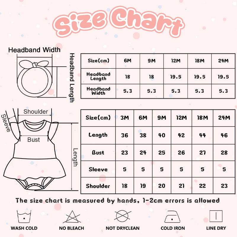 Cartoon Cute Baby Girl Clothing Set Ruffled Sleeveless Bodysuits Heaedband Summer Newborn Clothes 0-24 Months Infant Outfits