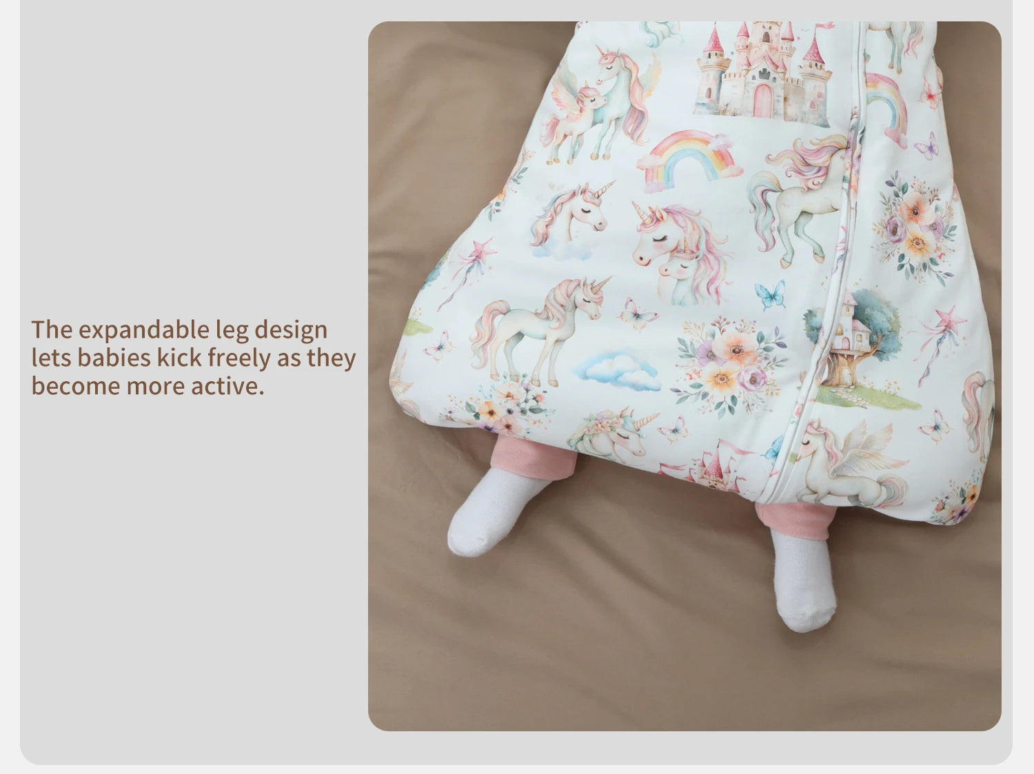 INSULAR Baby Cartoon Split-Leg Sleep Sack with Detachable Sleeves, 100% Cotton Thickened Winter & Autumn Toddler Sleeping Bag
